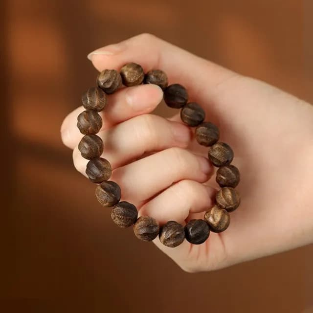 【LEEHER】綠奇楠沉香手串/文玩/素圈手飾/扭轉乾坤單圈手鍊/新中式飾品/配飾