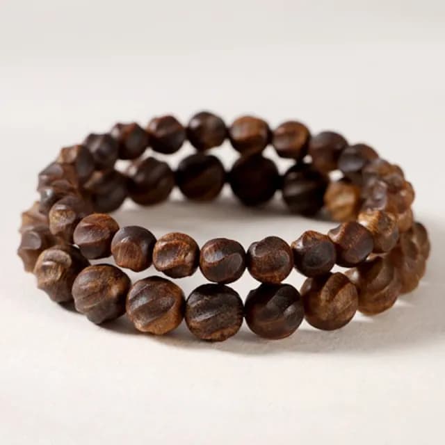 【LEEHER】綠奇楠沉香手串/文玩/素圈手飾/扭轉乾坤單圈手鍊/新中式飾品/配飾