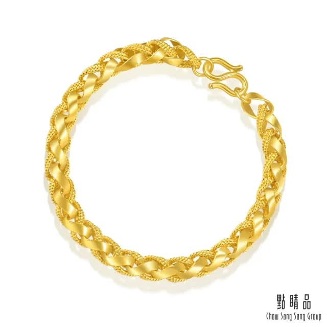 【點睛品】編織騎士鍊 黃金手鍊_計價黃金