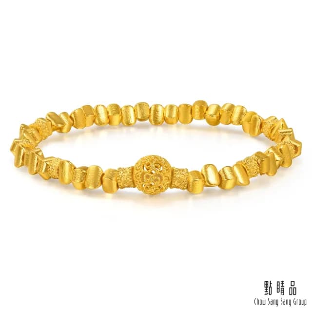 【點睛品】玲瓏繡球 黃金手鍊_計價黃金(06)