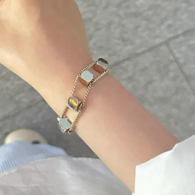 【LEEHER】雙11 方塊手鍊/不規則手鍊/百搭/穿搭配件/飾品/手鍊/女生手鍊/