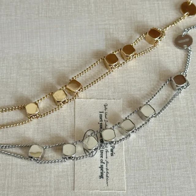 【LEEHER】雙11 方塊手鍊/不規則手鍊/百搭/穿搭配件/飾品/手鍊/女生手鍊/