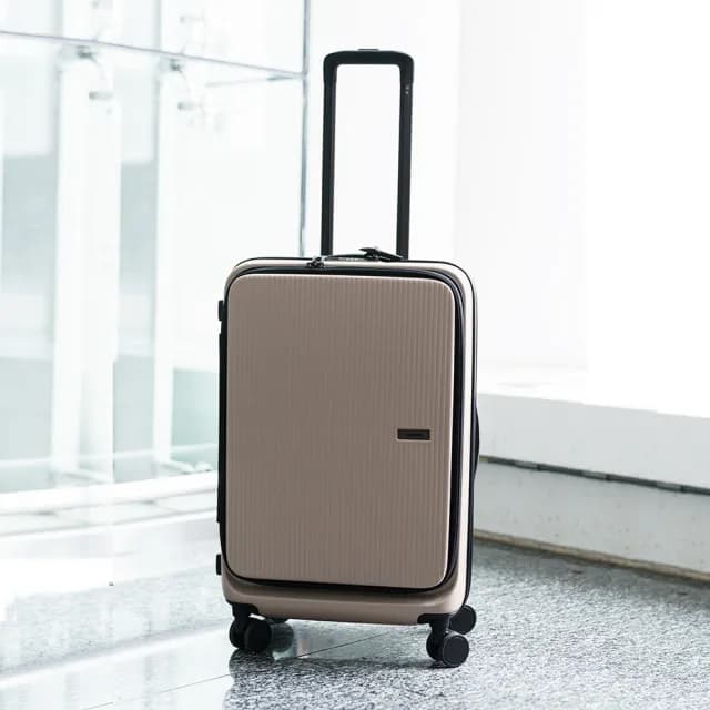 【CROWN 皇冠】DOPPIO 25吋 前開式霧面拉鍊 拉桿箱(行李箱/旅行箱/密碼鎖)