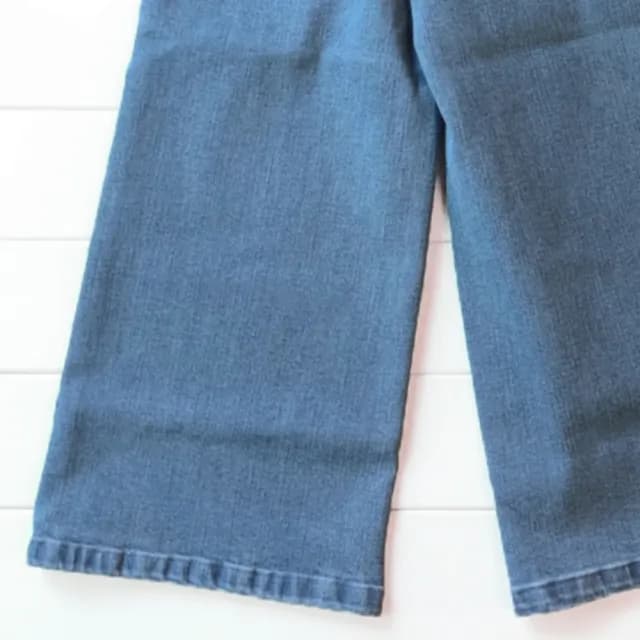 【橘魔法】蝴蝶結鬆緊牛仔褲(七分褲 寬褲 褲子 闊腿褲 兒童 童裝)