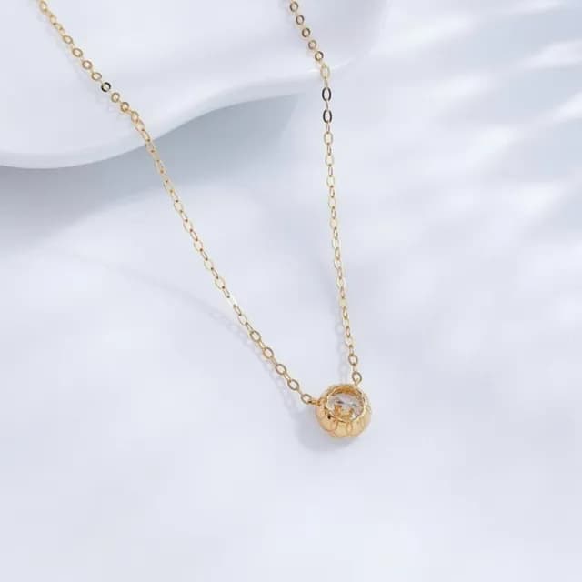 【鉅曜】50分 圓漾晶鑽簡約時尚圓鑽項鍊 培育鑽石 真鑽 鑽石 項鍊(培育鑽石 18K金)