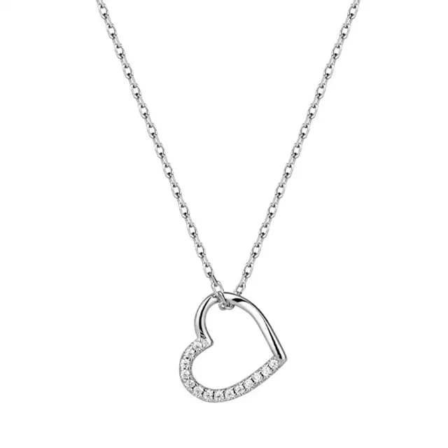 【CReAM】Faye 925純銀愛心心型亮鑽銀色女項鍊(生日 禮物 送禮 禮盒)