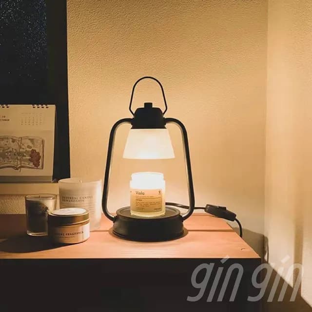【gin gin】復古霧面玻璃 馬燈款 香氛蠟燭 融蠟燈 可定時 調光 贈蠟燭+燈泡X2(蠟燭燈 情人節 母親節 禮物)
