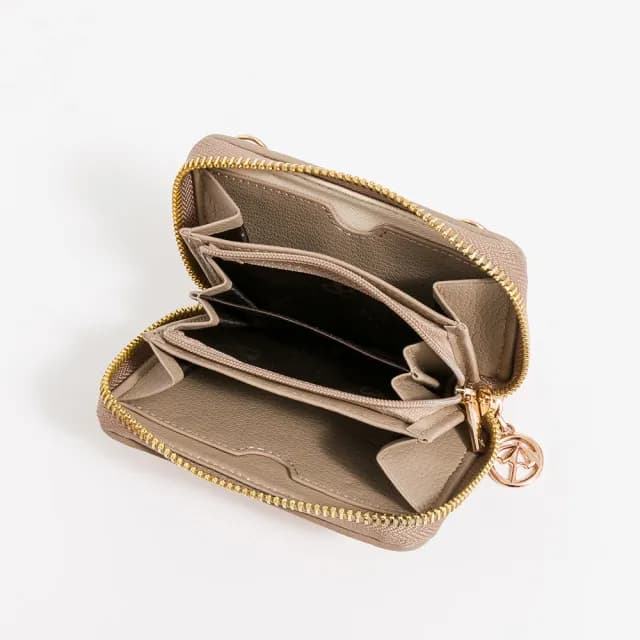 【Arnold Palmer 雨傘】零錢包  Urban Chic系列(杏色)