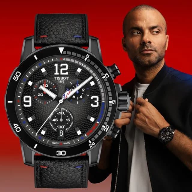 【TISSOT 天梭】NBA特別版 東尼·帕克配戴款 三眼計時腕錶 雙11 特惠 推薦(T1256173706700)