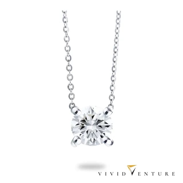 【Vividventure 亞帝芬奇】鉑金台+鉑金鍊 GIA 50分 EI1 3VG 八心八箭 天然鑽石 真鑽 項鍊 經典