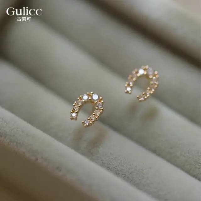 【Golicc】U型小馬蹄 精緻耳環(雙11 聖誕節 生日 飾品 耳釘 耳飾 耳墜 禮物)