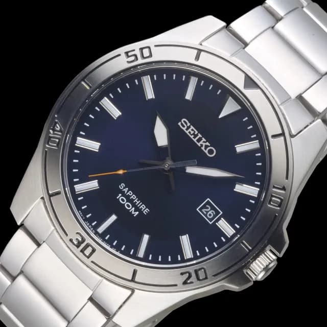 【SEIKO 精工】手錶 運動型男藍寶石鏡面時尚男錶-藍面/SGEH61P1(保固二年)