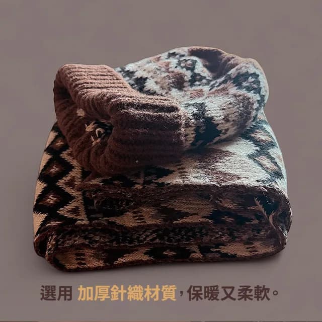 【野思】冬日森系·溫暖相隨帽圍巾套組(針織毛線帽+長圍巾)