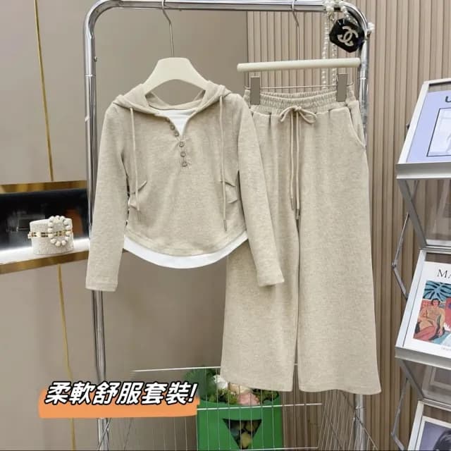 【小衣衫童裝】中大女童春秋款長袖長褲假二件套裝(1140828)