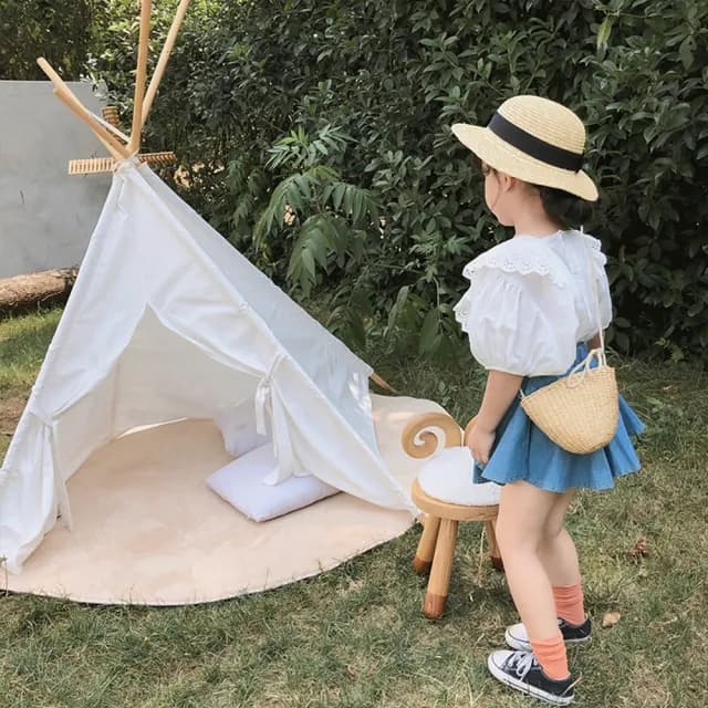 【橘魔法】清新蕾絲荷葉袖飄逸牛仔裙套裝(裙子 牛仔裙 裙子 女童 兒童 中童 童裝)