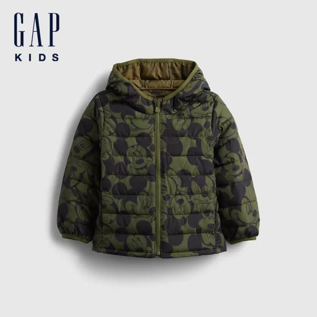 【GAP】男幼童裝 Gap x Disney迪士尼聯名 印花連帽外套-綠色(789834)