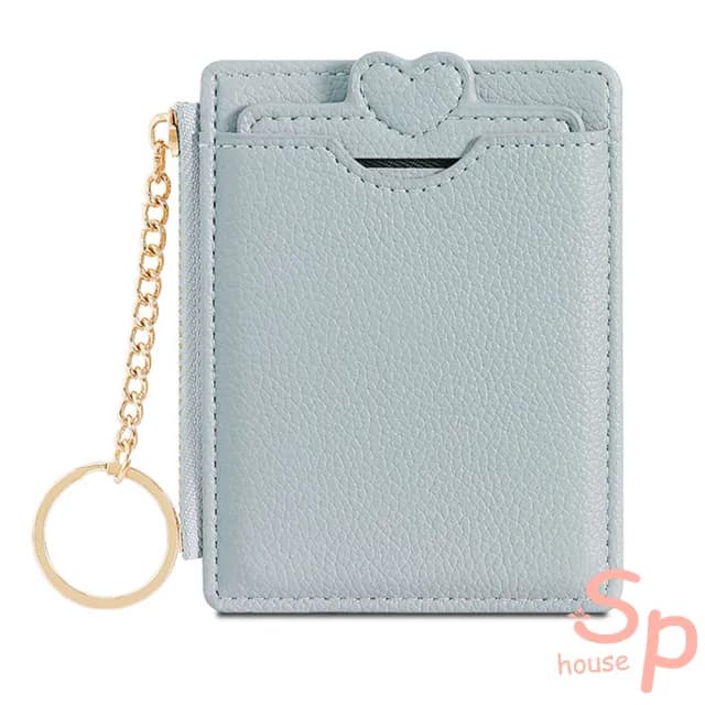 【Sp house】純色清新門禁卡套多功能拉鍊鑰匙零錢包(10色可選)