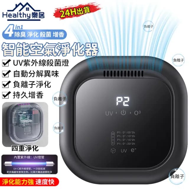 【Healthy樂居】4in1空氣淨化器 智能空氣淨化機 車用淨化器 寵物清淨機(UV殺菌/分解異味/送香薰精油)
