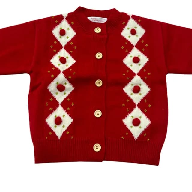 【ANNY’S 安妮公主】童裝 甜美圓領紅點點造型針織毛衣秋冬款(3636紅色)