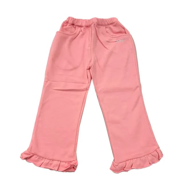 【ANNY’S 安妮公主】童裝 休閒舒適氣質荷葉邊造型秋冬款純棉寬褲(3640粉紅)