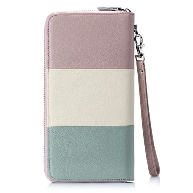 【MoonDy】雙11 真皮手拿包\長款錢包\女生錢包\三色拉鍊錢包\長夾\多卡位大容量錢夾