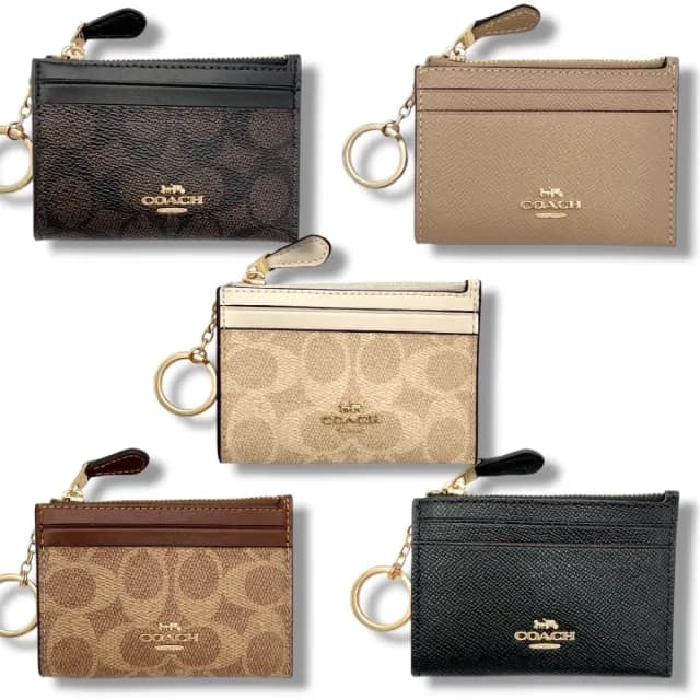 【COACH】立體字母 防刮皮革 證件 零錢包 零錢袋 卡包 鑰匙包 手拿包(CW870 88250 禮物 送禮)