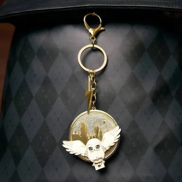 【Harry Potter 哈利波特】高質感貓頭鷹嘿美造型金屬鑰匙圈鑰匙扣包包吊飾(男女朋友送禮生日聖誕交換禮物)