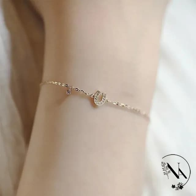 【NANA】雙11 娜娜 滿鑽幸運馬蹄手鍊 N114091803(滿鑽 幸運 馬蹄 手鍊)