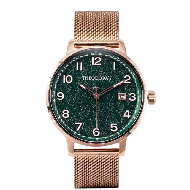 【THEODORA’S 希奧朵拉】小錶面｜時間旅人-漫遊者日顯夜光手錶(女錶 日期顯示 夜光 藍寶石水晶玻璃)