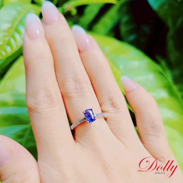 【DOLLY】PT950鉑金 無燒斯里蘭卡藍寶石鑽石戒指(母親節 交換禮物 長輩送禮首選)