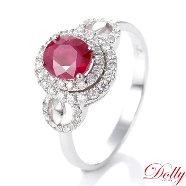 【DOLLY】1克拉 GRS無燒緬甸紅寶石18K金鑽石戒指-031(母親節 交換禮物 長輩送禮首選)