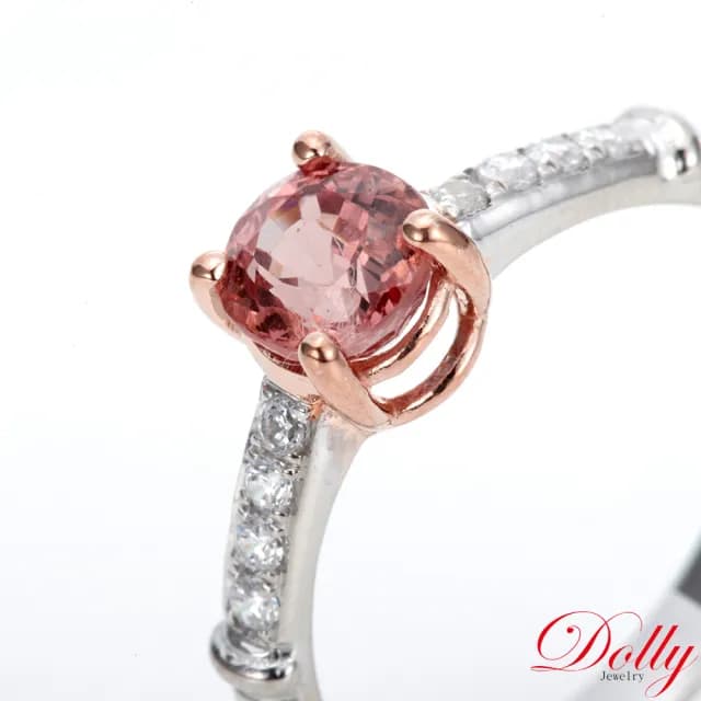 【DOLLY】1克拉 天然蓮花尖晶石鑽石戒指-020(母親節 交換禮物 長輩送禮首選)