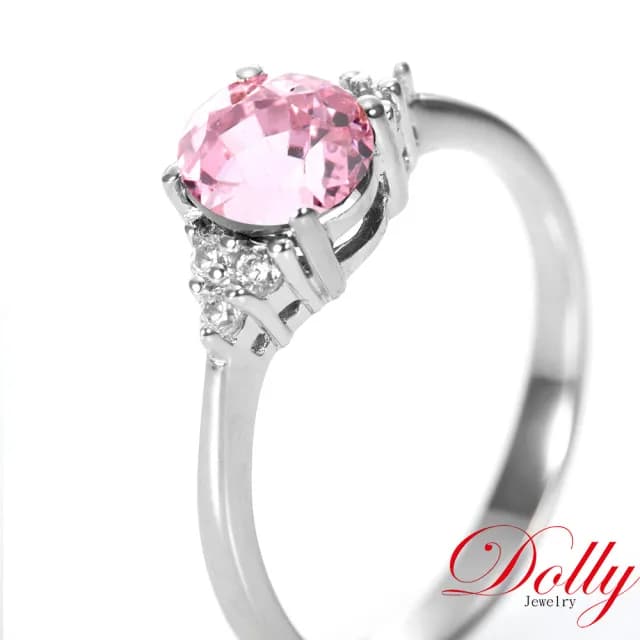 【DOLLY】1克拉 天然艷彩尖晶石鑽石戒指-019(母親節 交換禮物 長輩送禮首選)