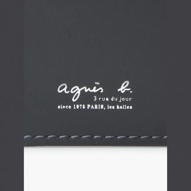 【agnes b.】皮革 拉鏈 零錢包(灰色)