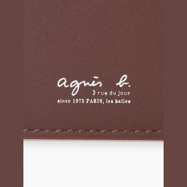 【agnes b.】皮革 拉鏈 零錢包(棕色)