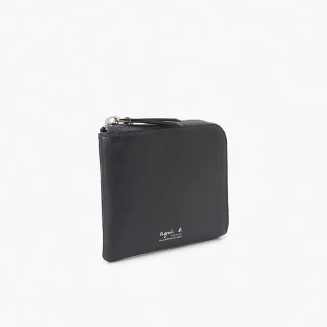 【agnes b.】皮革 L型 零錢包(灰色)