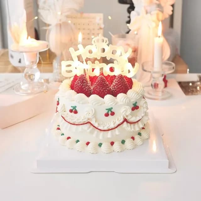 【happy birthday】生日快樂蛋糕裝飾燈(字母燈 led燈 發光 慶生 派對)