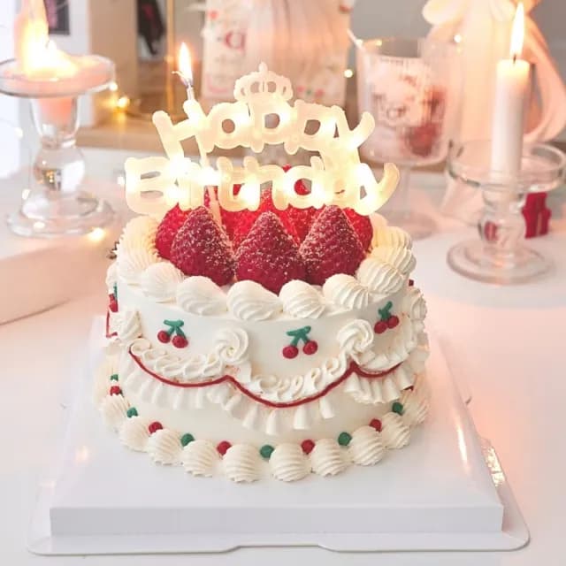 【happy birthday】生日快樂蛋糕裝飾燈(字母燈 led燈 發光 慶生 派對)