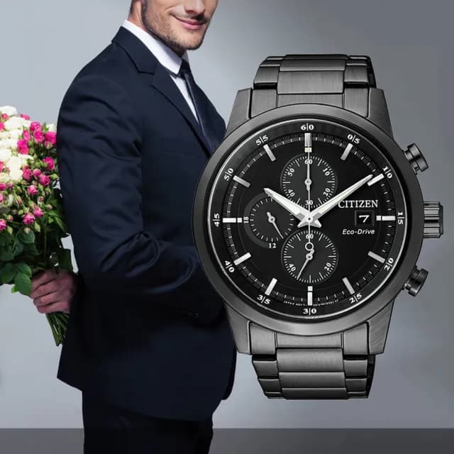 【CITIZEN 星辰】光動能 黑夜騎士競速計時男錶(CA0615-59E)