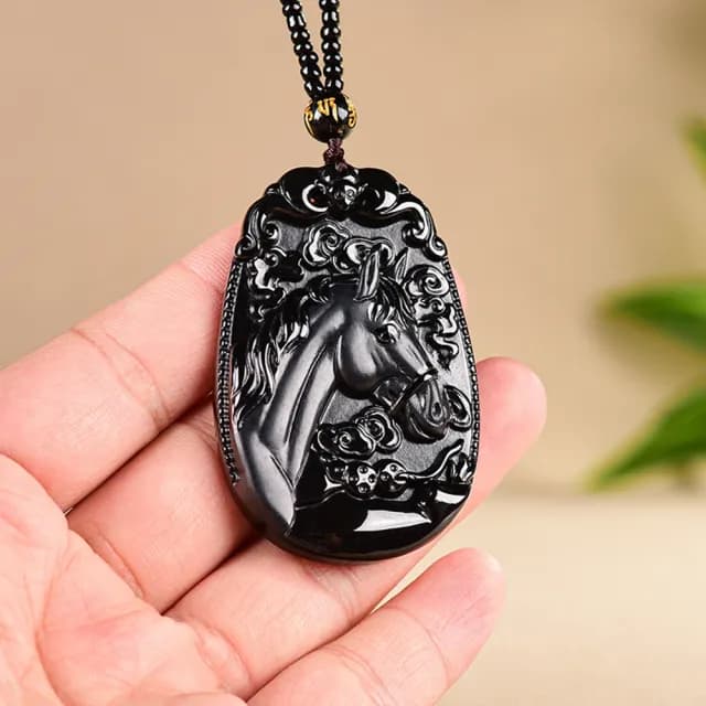 【Paiya 派亞】天然a貨翡翠墨翠馬上發財玉石吊墜冰種掛件玉墜男女款項鍊(送禮好物/交換禮物)