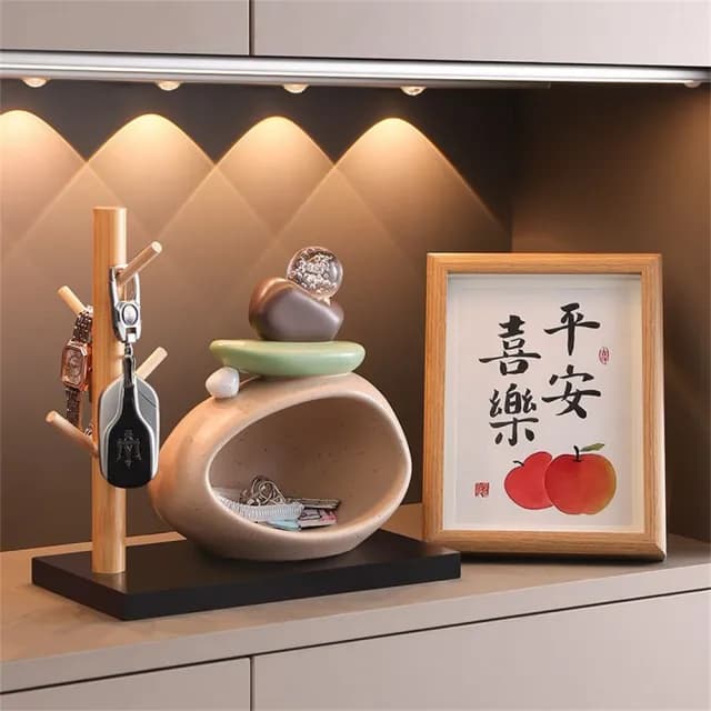 【新川】時來運轉鑰匙收納 玄關擺件裝飾品(客廳酒櫃電視櫃擺設 喬遷新居禮物)