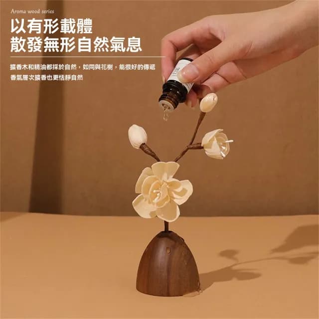 【新川】幹花瓶擴香器香薰 通草花精油擴香石(臥室車內家用擺件 桌面香氛裝飾)