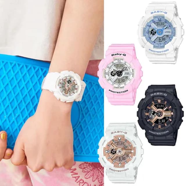 【CASIO 卡西歐】BABY-G 街頭潮流雙顯錶(9款可選)