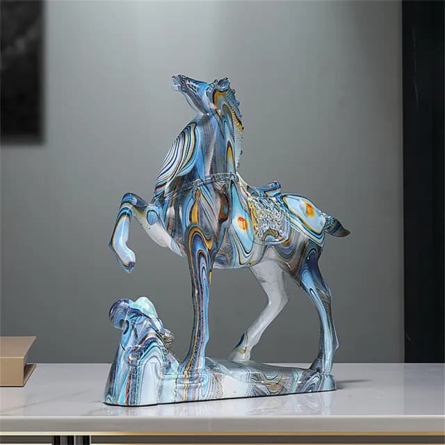 【超微米】馬到成功招財擺件 客廳玄關酒櫃裝飾品 喬遷開業禮物(高檔辦公室招財擺件)