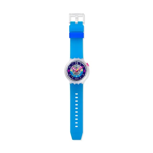 【SWATCH】NEON HIELO 大錶面手錶 男錶/女錶/瑞士製造 SB01K400(47mm)