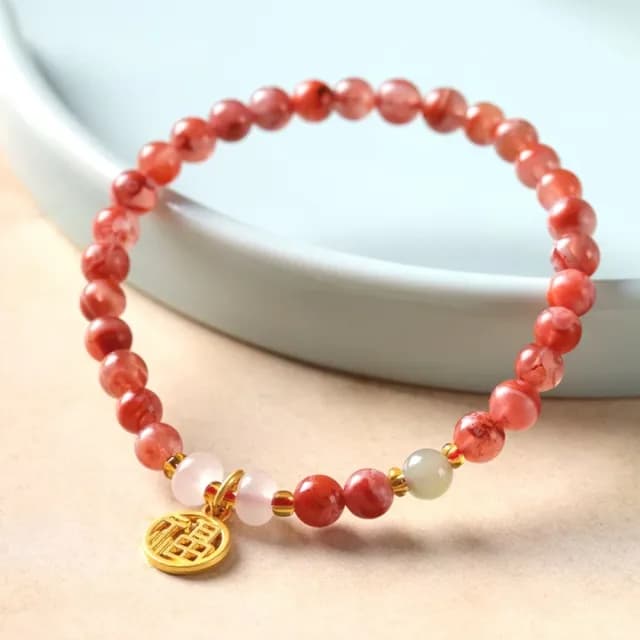 【紅顏暮】紅瑪瑙復古手鍊(福 國風 中式 氣質 手串 飾品 珠子)