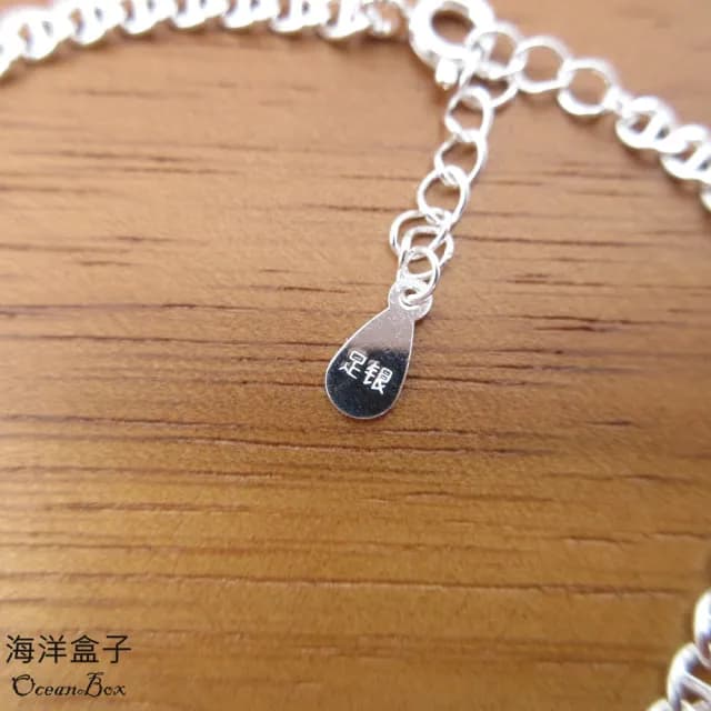 【海洋盒子】閃亮碎冰葫蘆銅錢設計S999足銀手鍊(附贈禮盒.拭銀布)