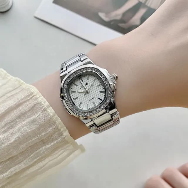 【LEEHER】雙11 時尚手錶/方形錶殼/金屬錶帶/送禮首選/簡約設計/強化玻璃/不銹鋼手錶/質感配件