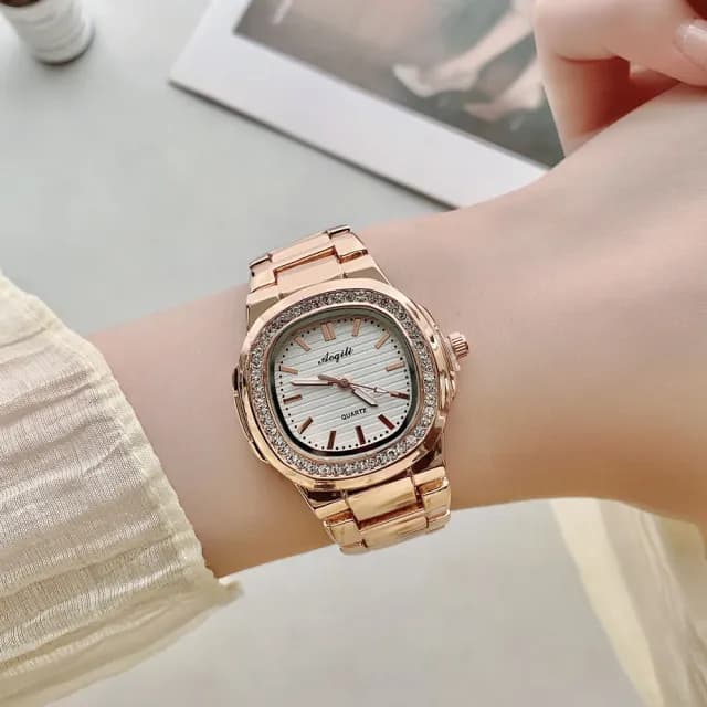 【LEEHER】雙11 時尚手錶/方形錶殼/金屬錶帶/送禮首選/簡約設計/強化玻璃/不銹鋼手錶/質感配件