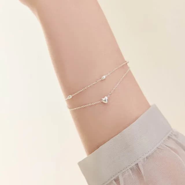 【vacanza】心球相映・純銀手鍊